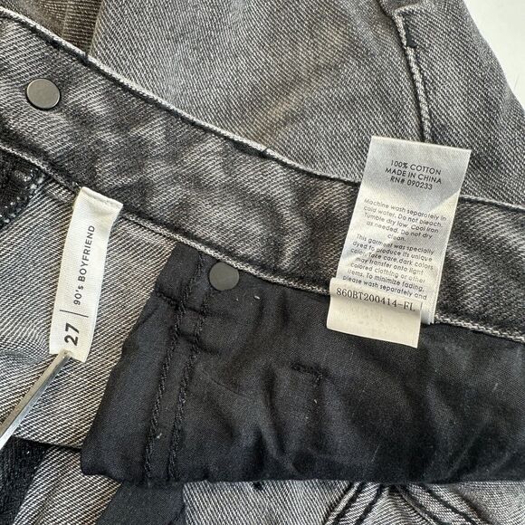 Pacsun Jeans 27 Boyfriend High Rise Gray Denim Womens Distressed 90s Grunge EUC - Picture 9 of 13